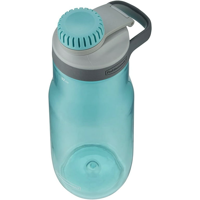 Rubbermaid Aqua Water Blue Plastic Water Bottle BPA Free 32 oz