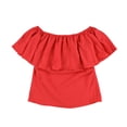 thumbnail image 2 of bar III Womens Ruffled Off the Shoulder Blouse, Orange, Small, 2 of 2
