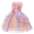 thumbnail image 3 of Cyninesm Kids Flower Dresses For Baby Girls Elegant Wedding Princess Dress Ceremony Party Rainbow Tutu Ball Gown, 3 of 4