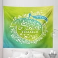 thumbnail image 1 of Tequila Tapestry, Green Tones Vibrant Ombre Design Salt Lime and Tequila Lettering on Flourish Lemon, Fabric Wall Hanging Decor for Bedroom Living Room Dorm, 5 Sizes, Multicolor, by Ambesonne, 1 of 1