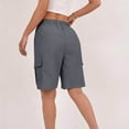 thumbnail image 4 of ABATAB Cargo Bermuda Shorts for Women Wide Leg Knee Length Summer Casual Capris High Waisted Outdoor Hiking Athletic Pants(Small,Dark Gray), 4 of 7