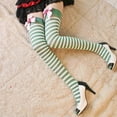 thumbnail image 5 of AWZXDE Long Socks Adult Striped Thigh High Socks With Bow Soft Stretchy Over Knee Socks For Daily And Outfit, 5 of 5