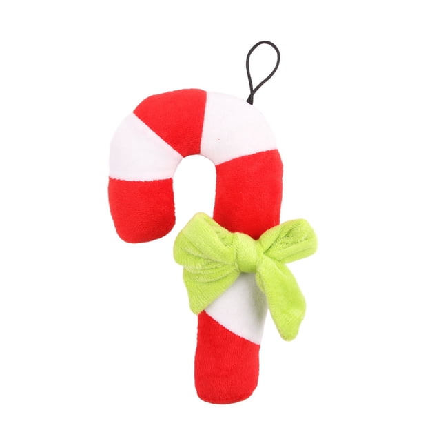 Juguetes navideños para mascotas, mordeduras de perro, juguetes para hacer ruido, suministros navideños con forma de muleta