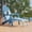 Lake Blue, variant on ACEGOSES Adirondack Chair with Retractable Ottoman, HIPS Folding Adirondack Chair with Cup Holder, All-Weather Fire Pit Chair for Outdoor, White
