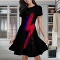 thumbnail image 2 of Lightning Bolt Brush Women's Classic Swing Skater Dress Casual Work Party Cocktail Dresses, 2 of 6