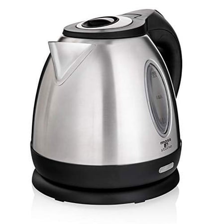 Moss & Stone Rapid Boil Electric Kettle, Cordless Pot 1.2L Portable Electric Hot Water Kettle, 1500W Strong Fast Boil Water Warmer, Tea Kettle (Stainless-Steel)