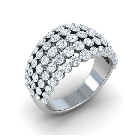 Dazzlingrock Collection 3.25 Carat (ctw) 14k Round Diamond Ladies Cocktail Right Hand Statement Ring, White Gold, Size 7