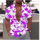 thumbnail image 1 of Camisa de hombre con imagen HD de hojas, estilo hawaiano de verano, para uso diario, cómoda y suave, camisa de manga larga, diseño de botones de moda, 1 of 6