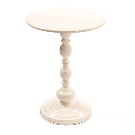 Metal Accent Table - Vintage Round End For Living Room Frost Black Space Compact Fits Any Small Space