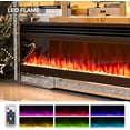 thumbnail image 2 of ARICOEASY Mirrored Fireplace TV Stand for 65+ Inch TV with Crushed Diamond & LED Lights, 2 of 7