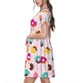 thumbnail image 2 of Vsdgher Beignet pour Femmes Été 2025 Robes Midi Décontractées Légères Manches Courtes Col Rond Robe de Plage, 2 of 6