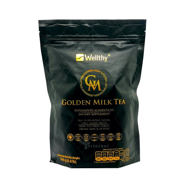 Golden Milk Tea Leche Dorada 360g Cúrcuma Vegano Wellthy Wellthy WELLGOLDENMILKTEA