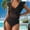 Black, variant on JIUWEN Women's One Piece Swimsuit Ruffle Cutout Bathing Suits Slimming Tummy Control V Neck Wrap Swimwear-Army Green-L,One Piece Swimsuit Women,Ruffle Swimsuits for Women,Tummy Control Swimsuit