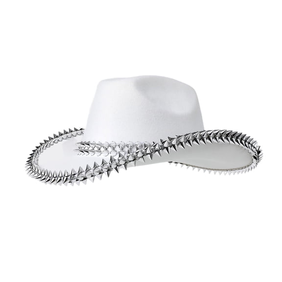Vacation Cowboy Hats Rivets Studded Hand Beading Gift for Girl Cowgirl Hat for Carnivals Music Festival