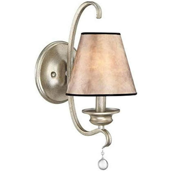 Quoizel Jenna Wall Sconce Gold Finish Lamp & Hand Made Shade with Glass Accents