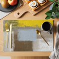 thumbnail image 2 of Yellow Brown Placemats Set of 4, Abstract Blue White Vintage Oil Painting Placemats for Dining Table, Place Mats for Kitchen Tabletop, Waterproof Wipeable Dining Table Mats Set, 2 of 9