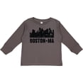 thumbnail image 3 of Inktastic Boston Massachusetts City Skyline with Grunge Boys or Girls Long Sleeve Toddler T-Shirt, 3 of 5