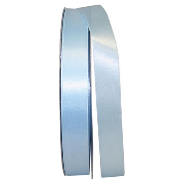 Reliant Ribbon 4950-052-05C 0.875 in. 100 Yards Double Face Satin Ribbon, Light Blue