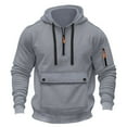 thumbnail image 3 of Hoodies for Men 2025 Long Sleeve Half Zipper Essentials Hooded Sweatshirt with Pockets Pullover Hoody Mens Hoodies, 3 of 5