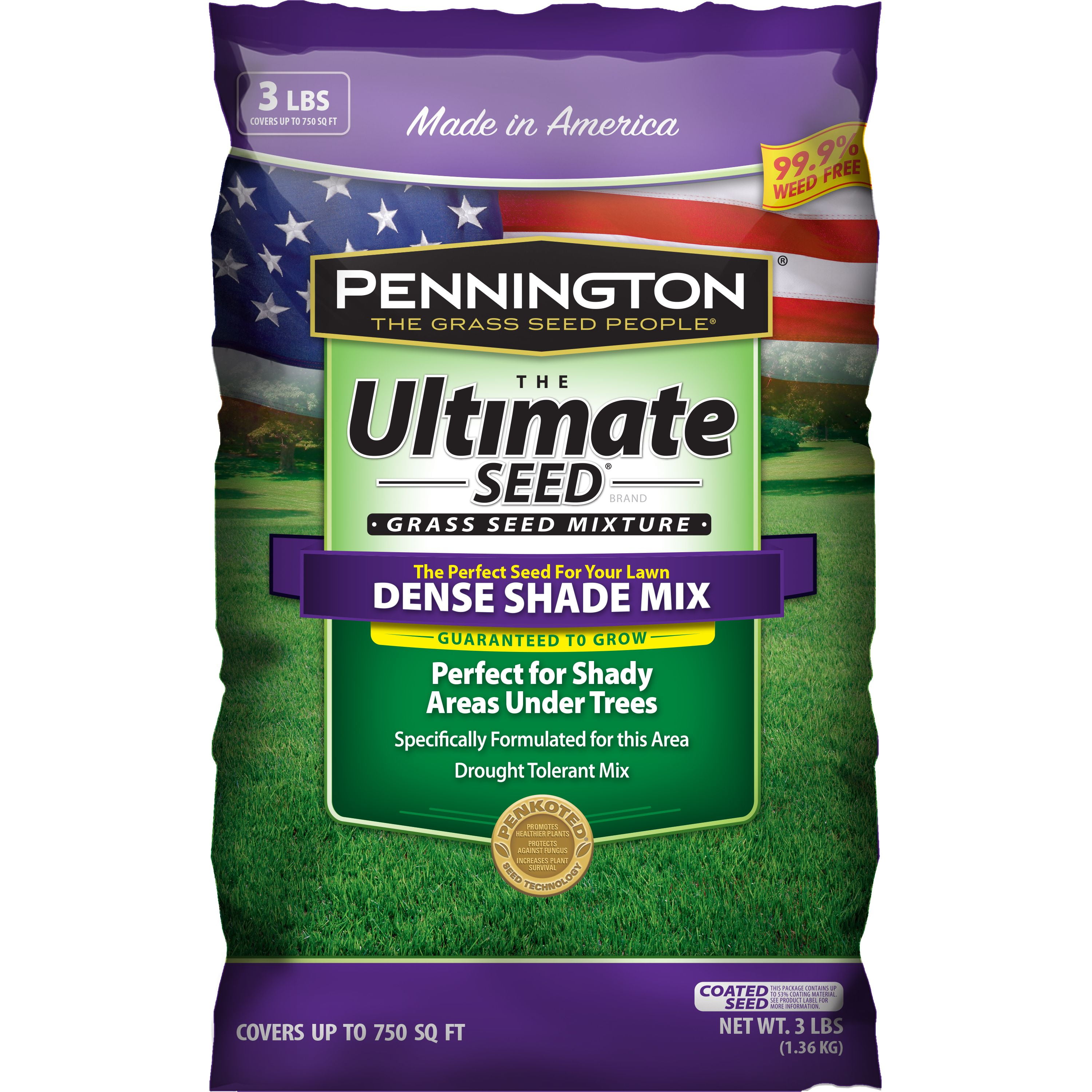 Pennington Ultimate Dense Shade Mix Grass Seed, 3 lb bag