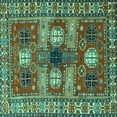 thumbnail image 1 of Ahgly Company Machine Washable Indoor Square Persian Turquoise Blue Traditional Area Rugs, 7' Square, 1 of 4