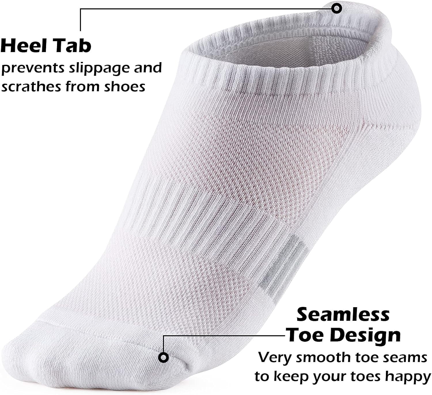 Womens Ankle Socks 5 Pairs Cushioned Running Athletic No Show Socks With Tab