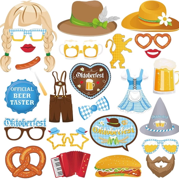 NGHnuifg 25 Pcs The Oktoberfest Photo Booth Props With Stick German Oktoberfest Selfie Props Event Dress Party Dress for Women Sexy Elegant Event Wristbands 500 Count
