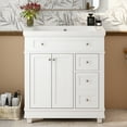 thumbnail image 4 of Euroco 30" Bathroom Vanity Cabinet with Sink Combo Set, Undermount Resin Sink, Free Standing Vanity Set with 2 Drawers& Soft Closing Doors, Solid Wood Frame Bathroom Cabinet, White, 4 of 9