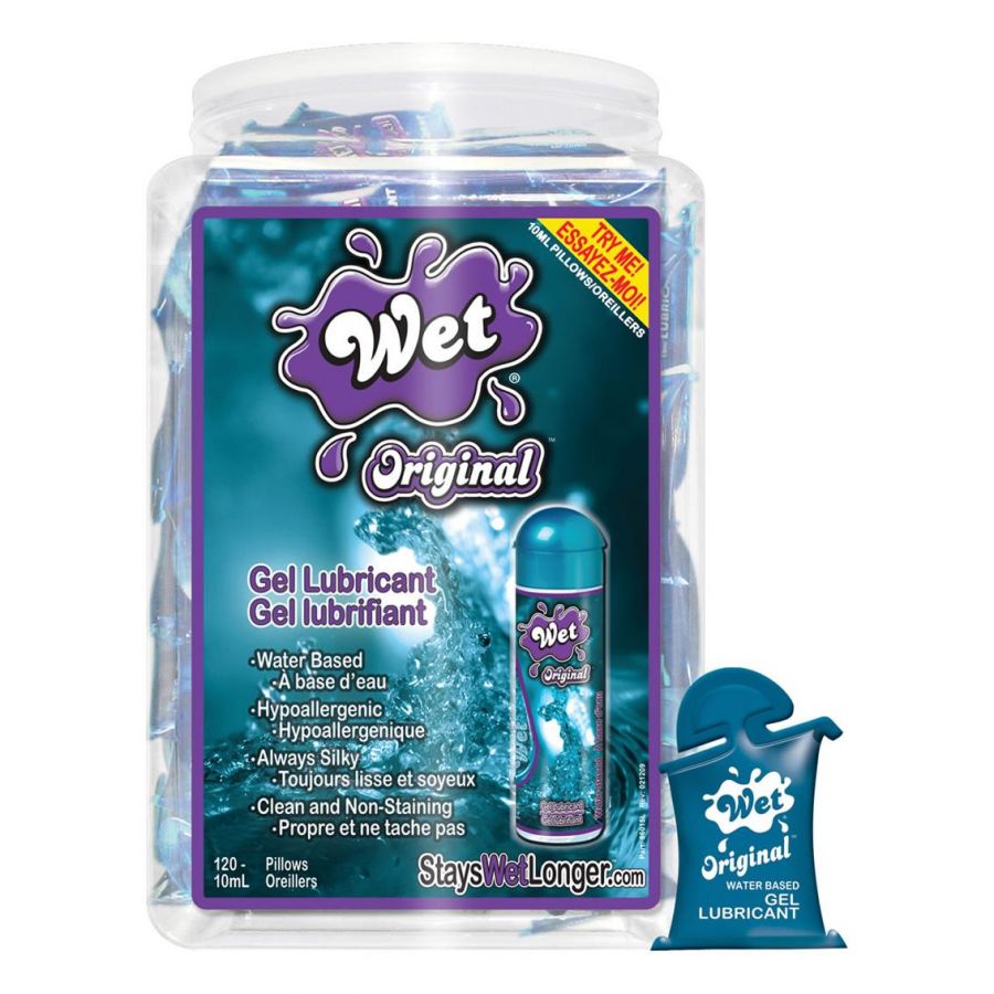 Wet Original Lube Display 120 Piece Fishbowl 10 ml Fs