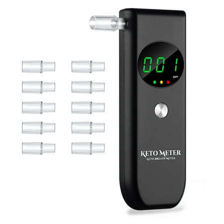 New Upgraded Ketone Breath Analyzer Accurate Ketone Breath Meter Digital Ketone Breath Tester with 10 Reusable Mouthpieces for Testing Ketosis