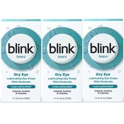 3 Pack - Blink Tears Lubricating Eye Drops – Long-Lasting Hydration for Mild to Moderate Dry Eyes, Moisturizes & Soothes with Hyaluronate, 1 Fl Oz