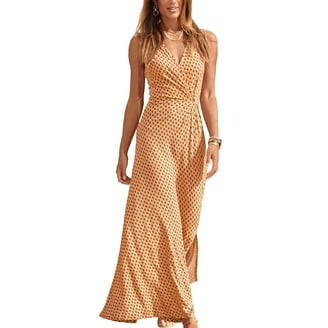 chinese dress ladies Gracia Paisley Print Long Sleeve V-Neck Maxi Dress D34795