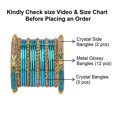 thumbnail image 4 of Efulgenz Indian Bangle Set for Wedding Crystal Rhinestone Bracelet Bangle Set Indian Bridal Bangles Set for Women with Glossy Metal Bangles Party Bangle Fashion Bollywood Jewelry (38 Pcs), 4 of 6