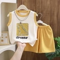 thumbnail image 2 of Loopsun Boys Girls Round Neck Tank Top Print Cami and Shorts Soft Lightweight Summer Daily Wear Outfit Yellow, 3-4 Years, 2 of 5