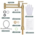 thumbnail image 7 of Pot Filler Deck Mount Stove Faucet, WOWOW Brushed Gold Pot Filler Faucet, Folding Faucet with Stretchable Double Joint Swing Arms, Solid Brass Pot Filler, 7 of 7