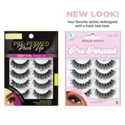 Salon Perfect Pre-Permed False Eyelashes, Dramatic Lift Fake Lashes, 672, 4 Pairs