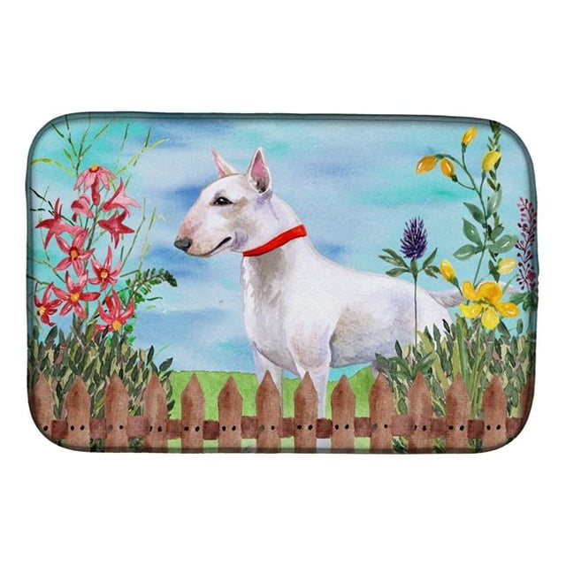 Carolines Treasures CK1255DDM Bull Terrier Spring Dish Drying Mat