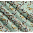 thumbnail image 3 of Soimoi Green Cotton Voile Fabric Tree & American Robin Watercolor Print Sewing Fabric BTY 58 Inch Wide, 3 of 7