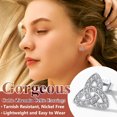 thumbnail image 4 of Silvora Women Sterling Silver Drop Earring Vintage Triquetra Celtic Knot Dangle Earrings Birthday Jewelry for Mom Daughter Wife, 4 of 8