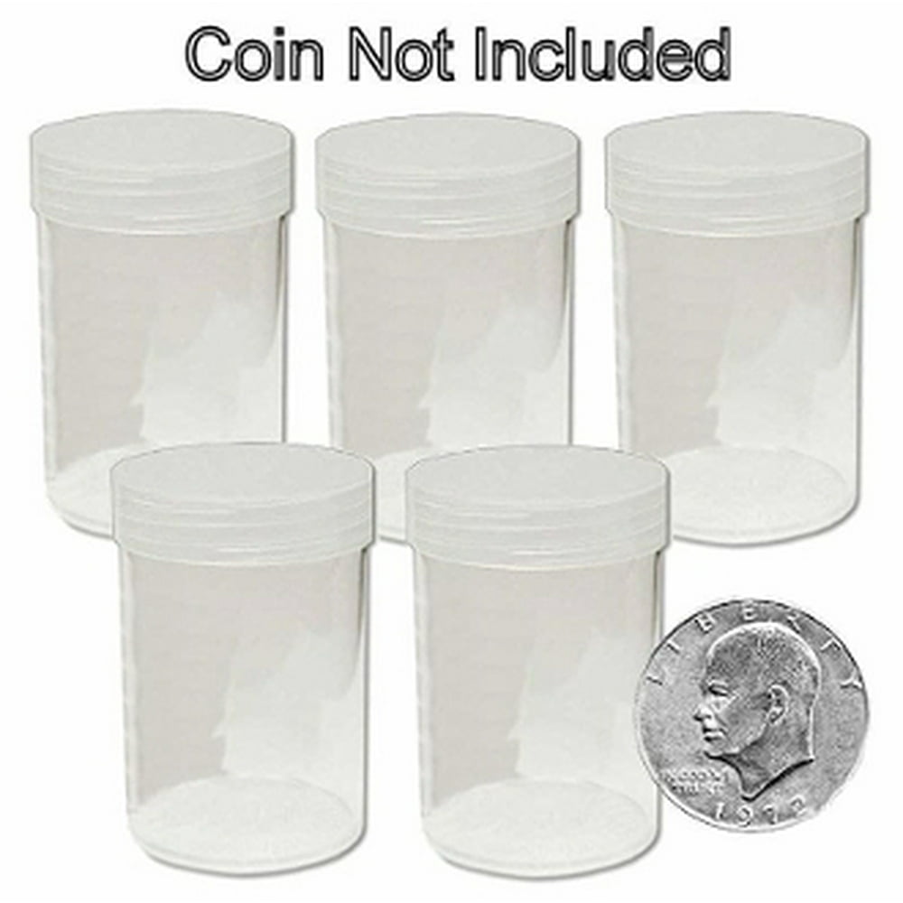 Round Large Dollar Coin Tubes Storage 38mm by BCW 5 pack