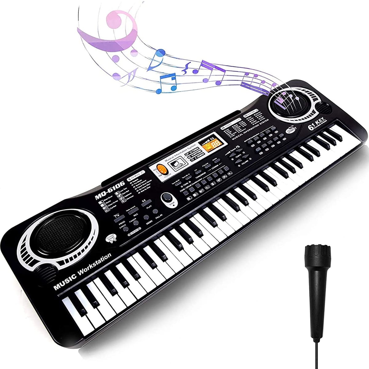 54 Keys Music Electronic Keyboard Portable Digital Electric Piano Key Board &Mic 