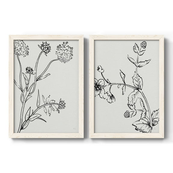 Botanical Study I - Premium Framed Canvas 2 Piece Set - Ready to Hang