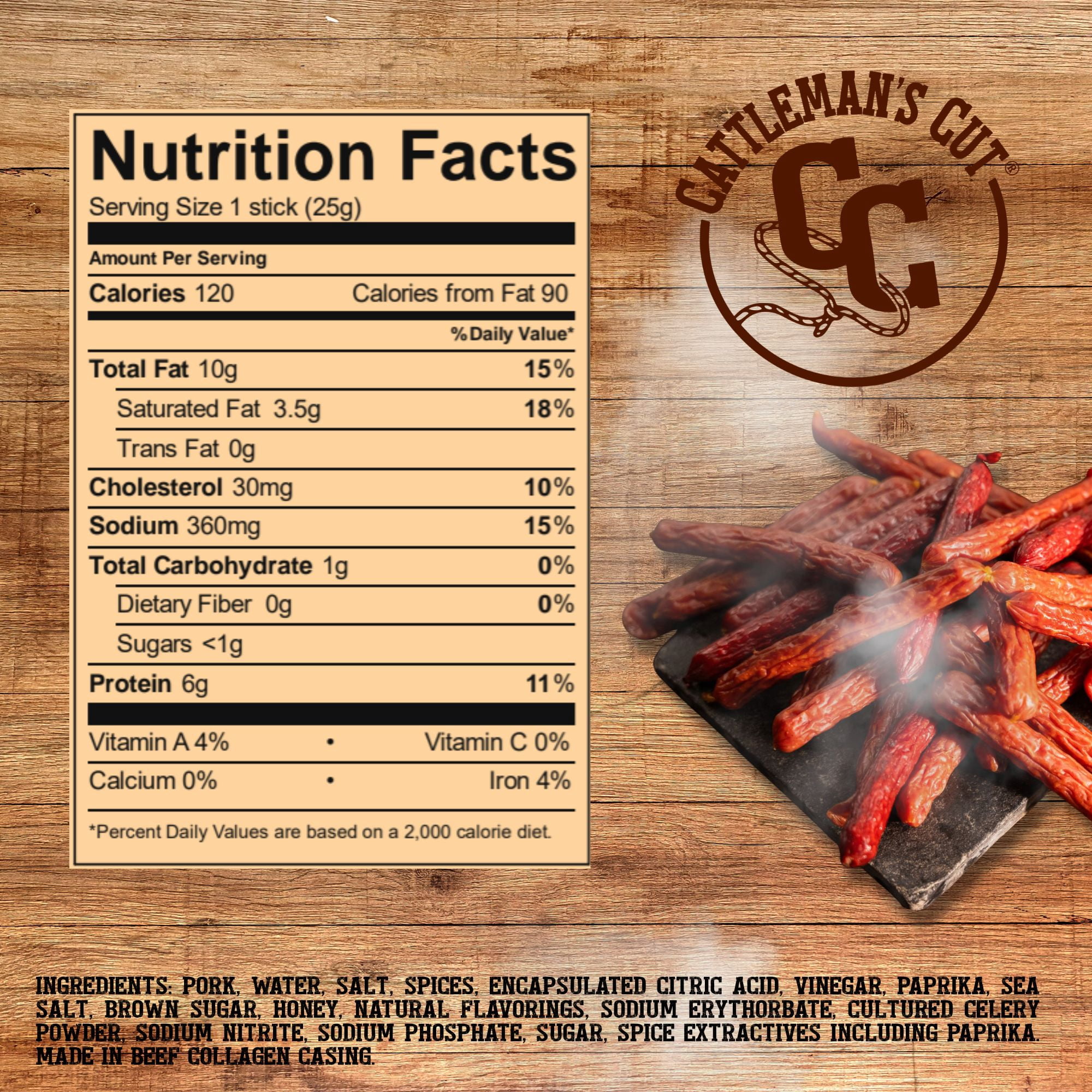 Cattleman's Cut Spicy Double Smoked Stick, Smoked Sausages, 12oz