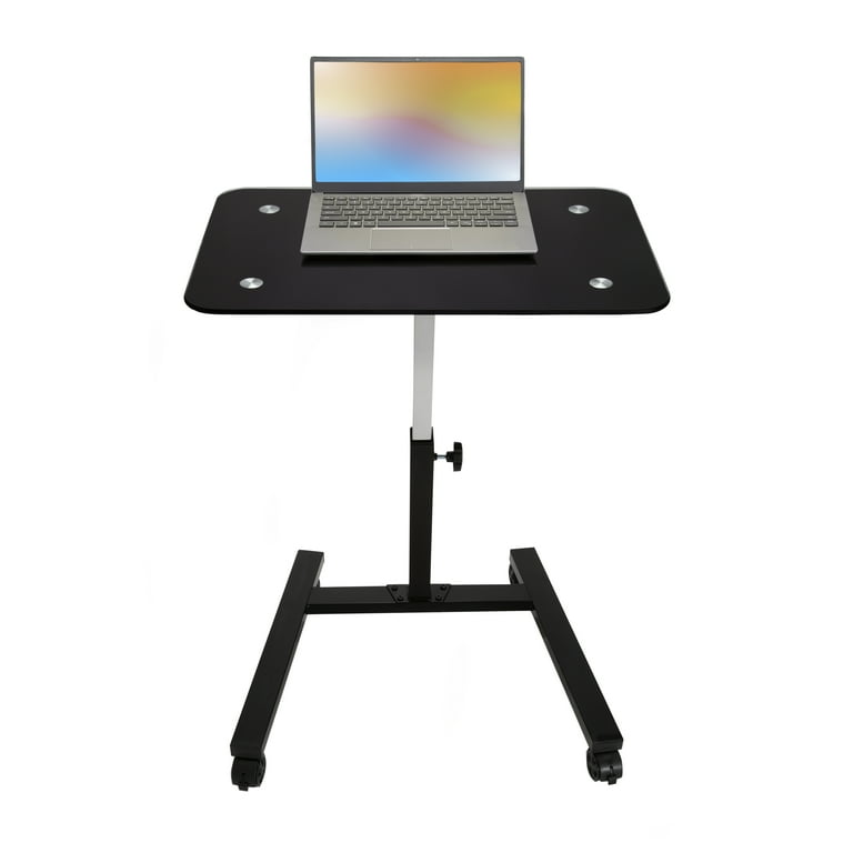 Seville classics mobile laptop 2024 desk with side table