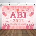 thumbnail image 1 of Abi 2023 Decorations 83*59inches Abi 2023 Backdrop Banner Rose Gold Graduation Decorations for Graduation We Are So Proud of You Party Exam Passed Party 2023 High School Graduation Decorations, 1 of 6