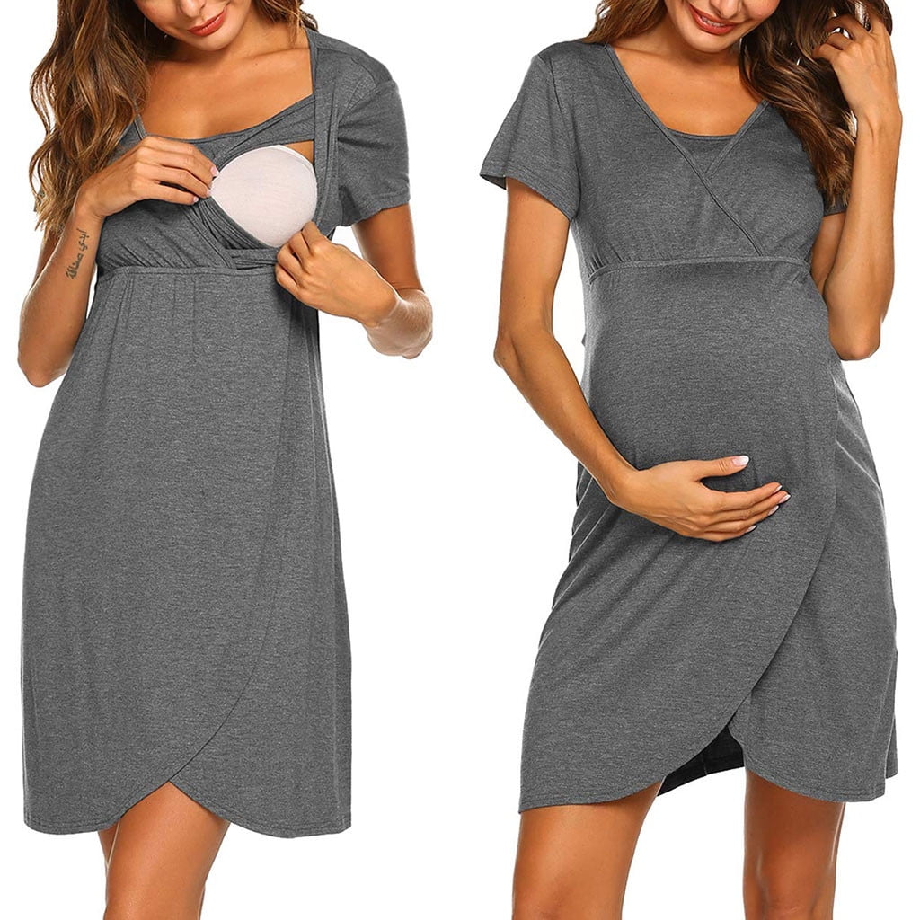 Maternity Loungewear V neck Nursing Nightdress Lilac Purple L  Walmartcom
