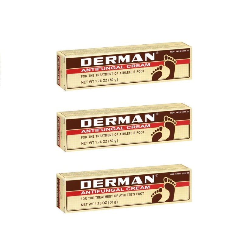 Derman Antifungal Cream for the Treatment of Athlete's Foot 1.76 oz. (3