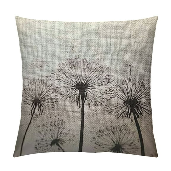 Patifu Dandelion Throw Pillow Cushion Cover Black and White Pillow Case Decorative Square Accent Pillow Case 12x12in