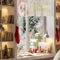 thumbnail image 3 of Merry Christmas Valance Curtain for Windows Pink Santa Claus Leaf Winter Snowflake Linen Curtain Valances Short Window Treatments Panels for Kitchen Bathroom Laundry Room Basement 60 x 14 Inch, 3 of 7