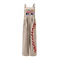 thumbnail image 3 of Dyegold Jumpsuits for Women Casual, Women's Jumpsuit Casual Summer Trousers Overall Baseball Letter Print Cute Square Neck Sleeveless Rompers Long Pants, 3 of 4